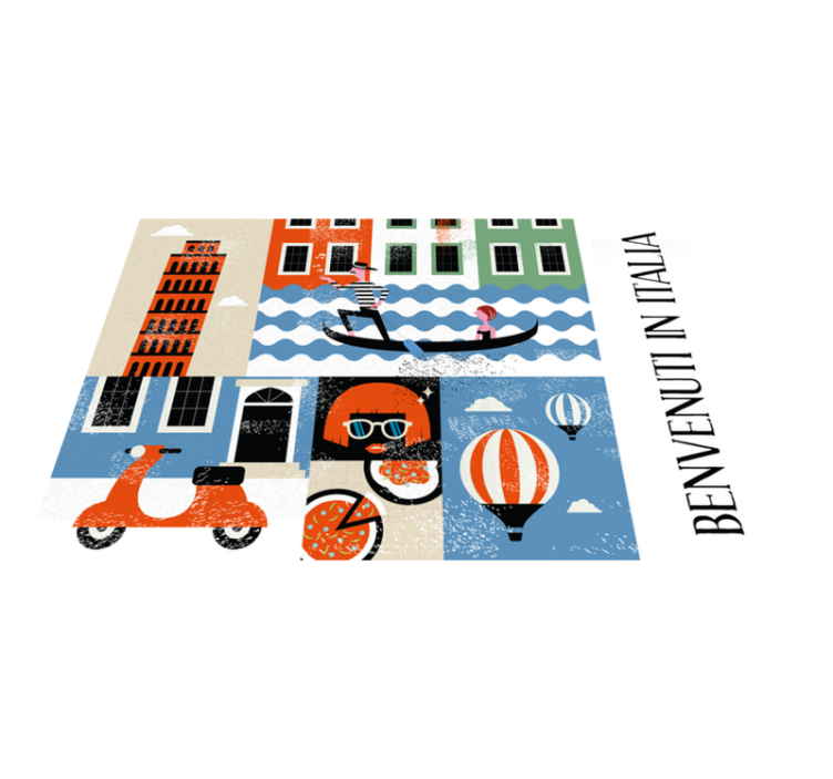 Originalūs stalo padėkliukai gyvybinga italijos scena - „Tenstickers“