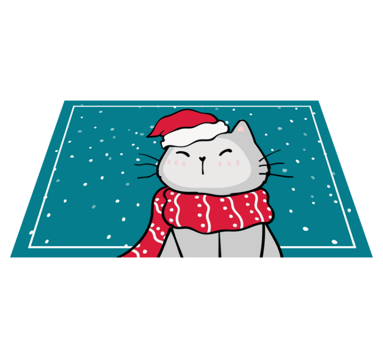 Kalėdiniai stalo padėkliukai linksmas katinas Šventasis - „Tenstickers“