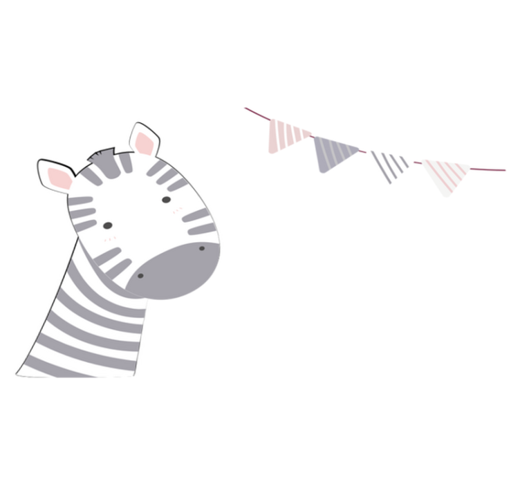 Vaikiški stalo padėkliukai su zebra galva iliustracija - „Tenstickers“