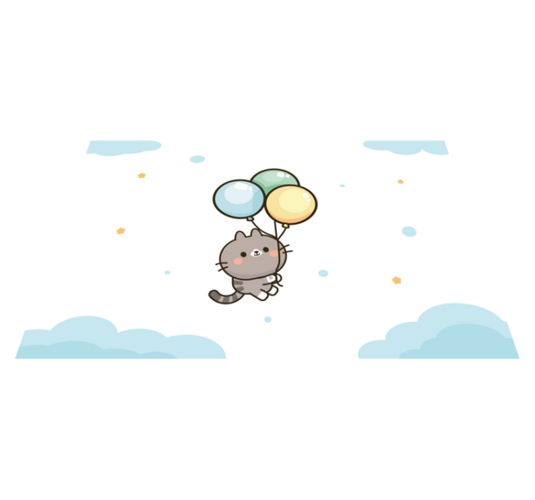 Vaikiški stalo padėkliukai su mielais katinų balionais - „Tenstickers“