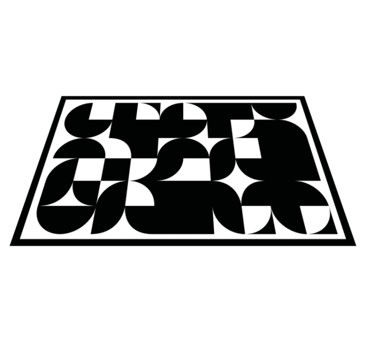 Modernūs stalo padėkliukai geometriniu juodu motyvu - „Tenstickers“