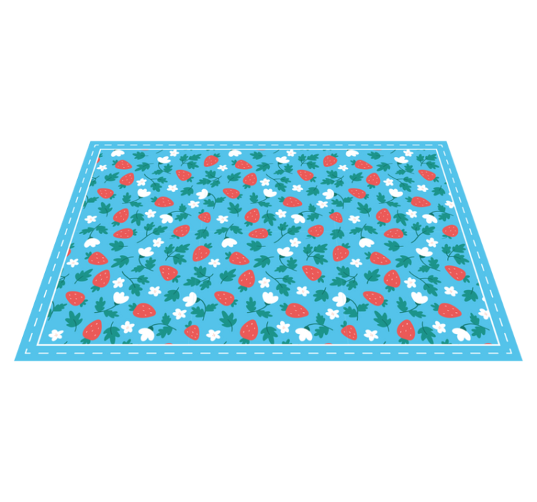 Originalūs stalo padėkliukai su braškių gėlių raštu - „Tenstickers“