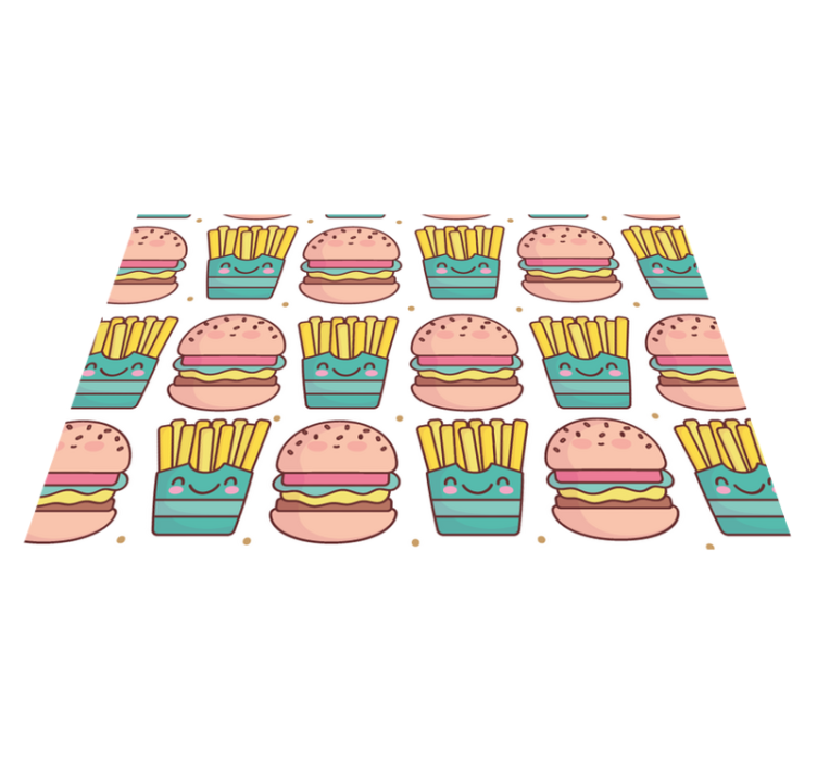 Vaikiški stalo padėkliukai su laimingu burgeriu - „Tenstickers“