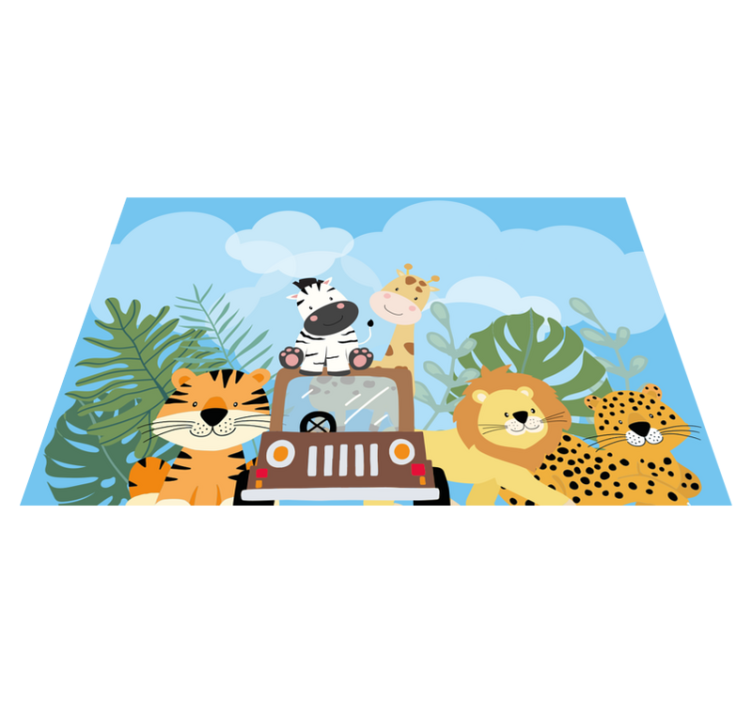 Vaikiški stalo padėkliukai gyvūnų safari scena - „Tenstickers“