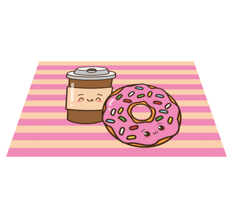 Vaikiškas stalo padekliukai mielas kavos donuts - „Tenstickers“