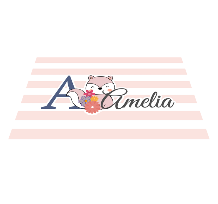 Vaikiški stalo padėkliukai mielas lapinas su gėlėmis - „Tenstickers“