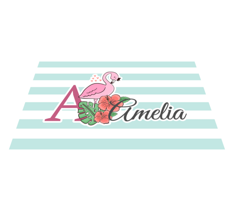 Vaikiški stalo padekliukai flamingo monograma amelia - „Tenstickers“