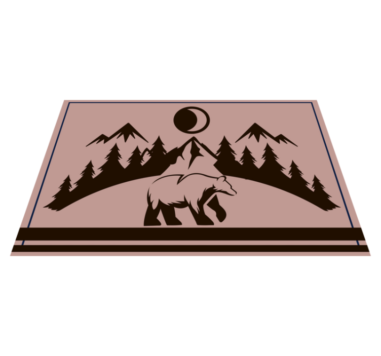 Stalo padėklai su vardu lokio silueto scena - „Tenstickers“