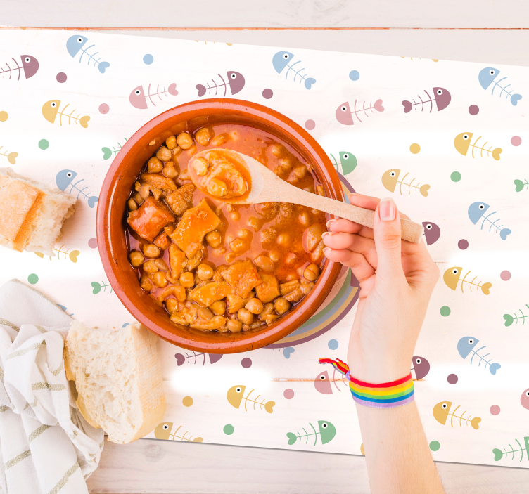 Vaikiški stalo padėkliukai gyvų žuvų koncepcija - „Tenstickers“