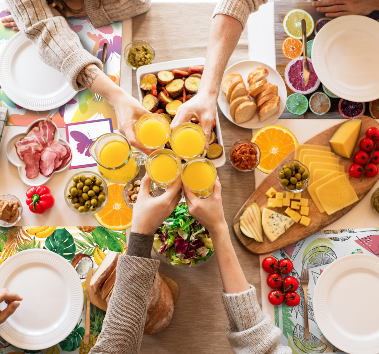 Vaikiški stalo padekliukai su ryškiu drugelio motyvu - „Tenstickers“