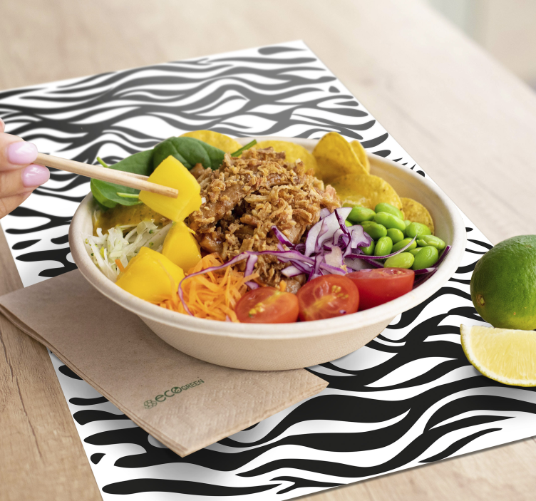 Dryžuoto fono zebro padėkliukai - „Tenstickers“