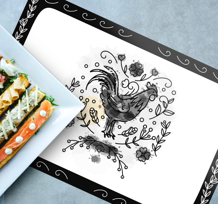 Elegantiška gaidžio iliustracija modernus stalo padekliukai - „Tenstickers“