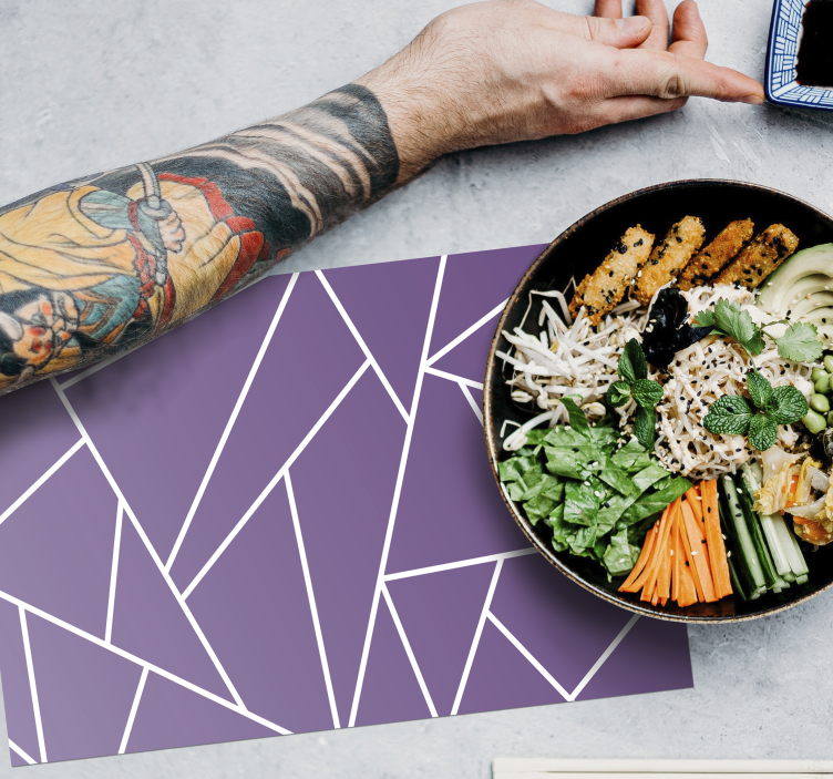 Geometrinis violetinis raštas tekstūruotas stalo padekliukai - „Tenstickers“