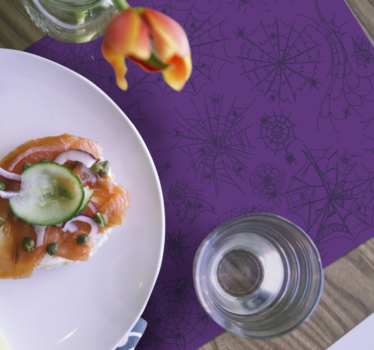 Violetinė su voriniais ir žiniatinklio halovino padėklais - „Tenstickers“