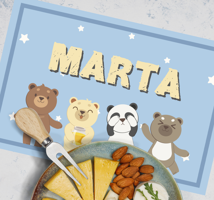 žavingas lokys, pritaikomi vaikų placemats - „Tenstickers“