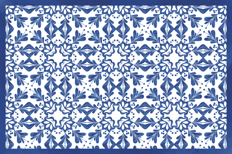 Klasikinė mėlyna hidraulika originalus stalo padekliukai - „Tenstickers“