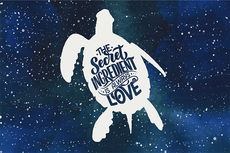 Vėžlys su galaktikos modelio vėžlio placematais - „Tenstickers“