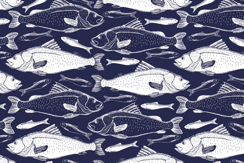 žuvys po jūra placemats - „Tenstickers“