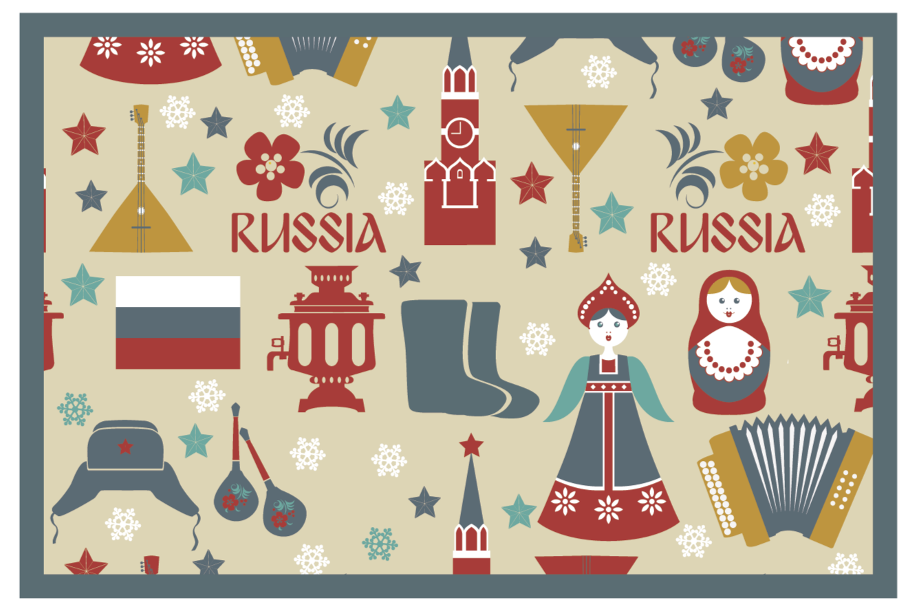 Originalūs stalo padėkliukai su rusų kultūros elementais - „Tenstickers“