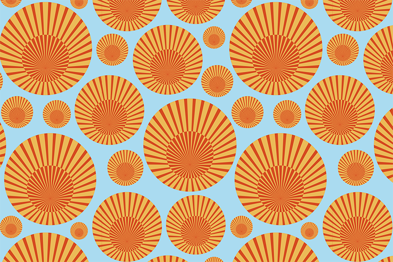 Originalūs stalo padėkliukai spinduliuojančiu apvaliu raštu - „Tenstickers“