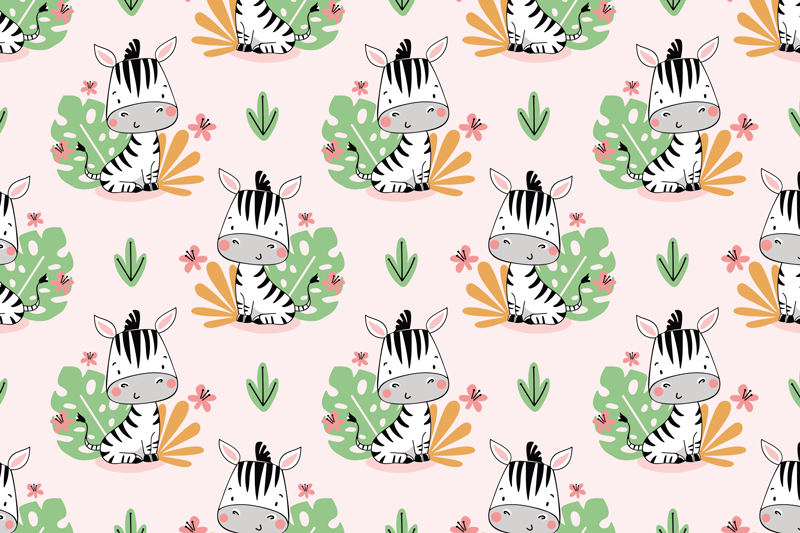 Vaikiški stalo padėkliukai mielu zebra raštu - „Tenstickers“