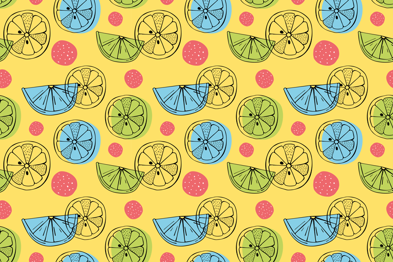 Originalūs stalo padėkliukai su citrusų raštu - „Tenstickers“