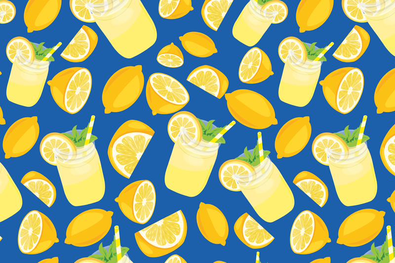 Modernūs stalo padėkliukai su gaivinančia limonado vaizdu - „Tenstickers“