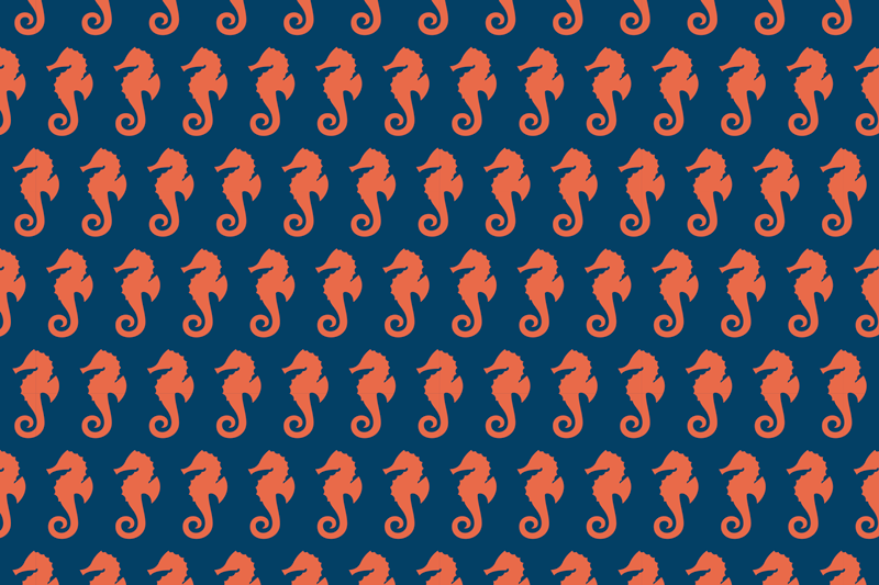 Originalūs stalo padėkliukai jūros arkliukų raštu - „Tenstickers“