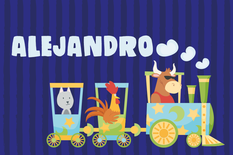 Vaikiški stalo padėkliukai spalvingi traukinio gyvūnai - „Tenstickers“