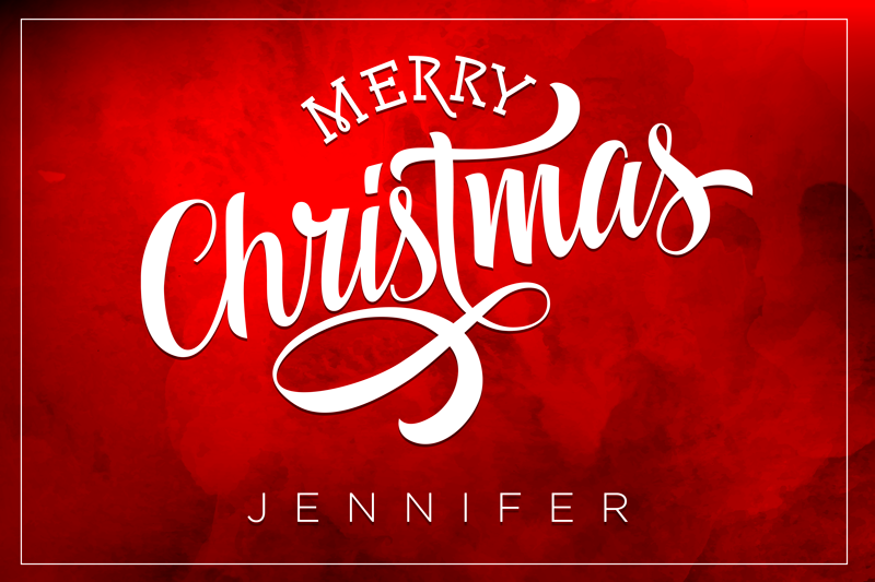 Linksmo kalėdinio teksto raudonos padėkliukai - „Tenstickers“