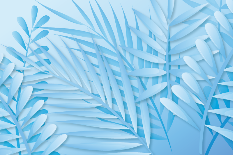 Tekstūruoti stalo padėkliukai su lapiniais palmėmis - „Tenstickers“