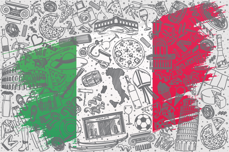 Originalūs stalo padėkliukai itališkos virtuvės tema - „Tenstickers“
