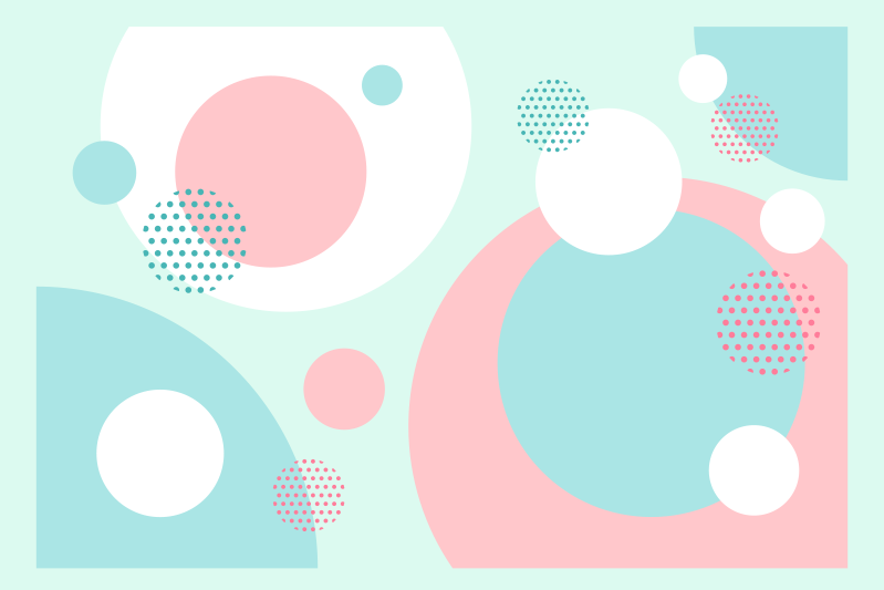 Modernūs stalo padėkliukai geometrinių spalvų blokai - „Tenstickers“