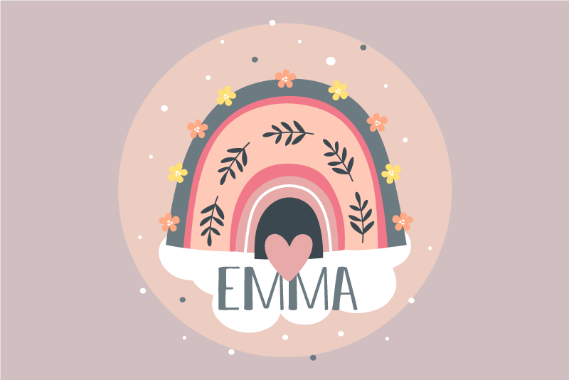 Vaikiški stalo padėkliukai vaivorykštės gėlių dizainu - „Tenstickers“