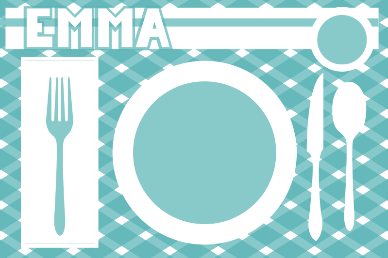 Stalo padekliukai su vardu personalizuoti valgymo kilimėliai - „Tenstickers“