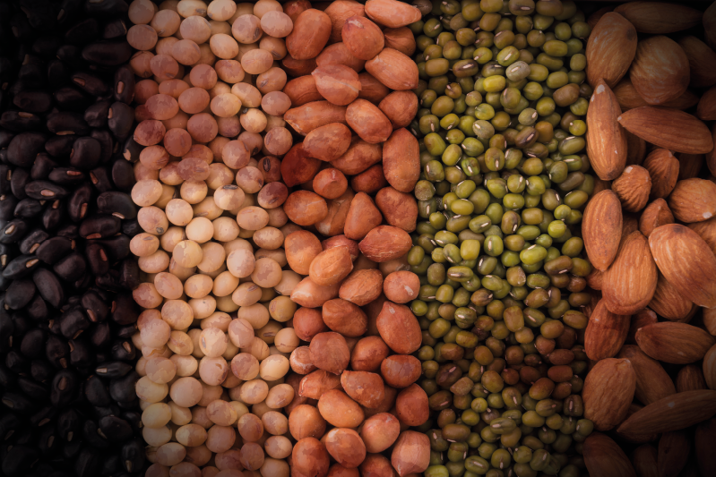 Tekstūruoti stalo padėkliukai su mišriomis riešutų rūšimis - „Tenstickers“