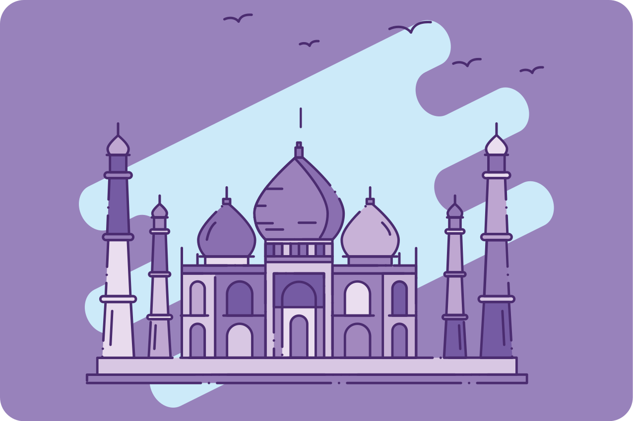 Modernūs stalo padėkliukai taj mahal siluetas - „Tenstickers“