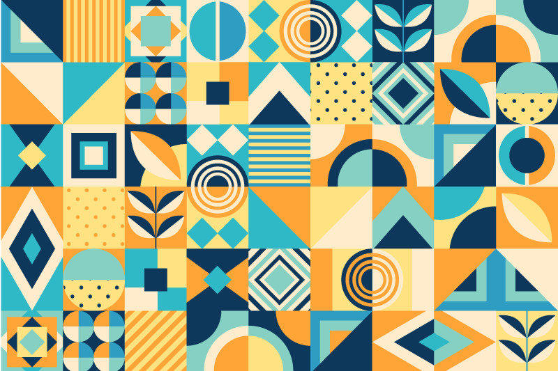 Modernūs stalo padėkliukai geometrinių raštų žaismas - „Tenstickers“