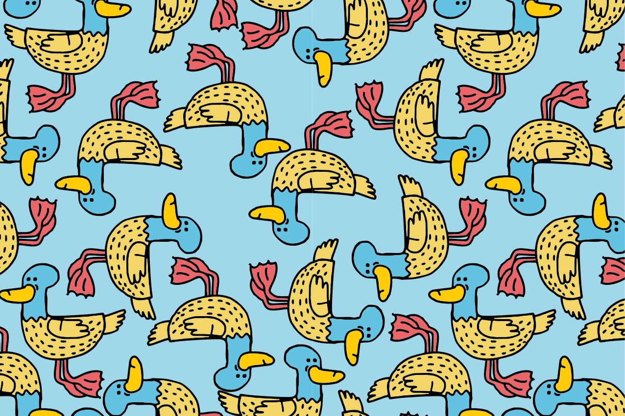 Originalūs stalo padėkliukai su keistu ančių raštu - „Tenstickers“