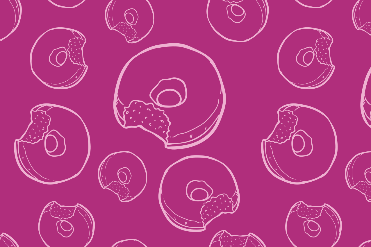 Originalūs stalo padėkliukai spalvingu donutų raštu - „Tenstickers“