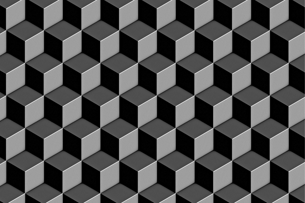 Tekstūruoti stalo padėkliukai geometrinių kubų raštu - „Tenstickers“