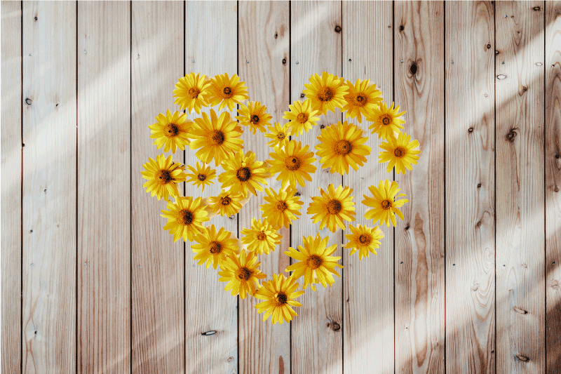 Originalūs stalo padėkliukai Širdies gėlių kompozicija - „Tenstickers“