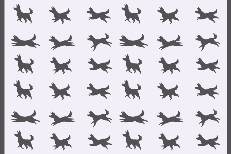 Originalūs stalo padėkliukai su stilingu šunų raštu - „Tenstickers“