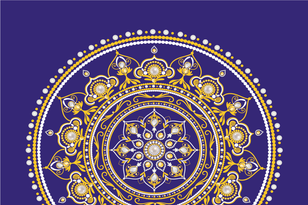 Originalūs stalo padėkliukai su sudėtingu auksiniu mandala - „Tenstickers“