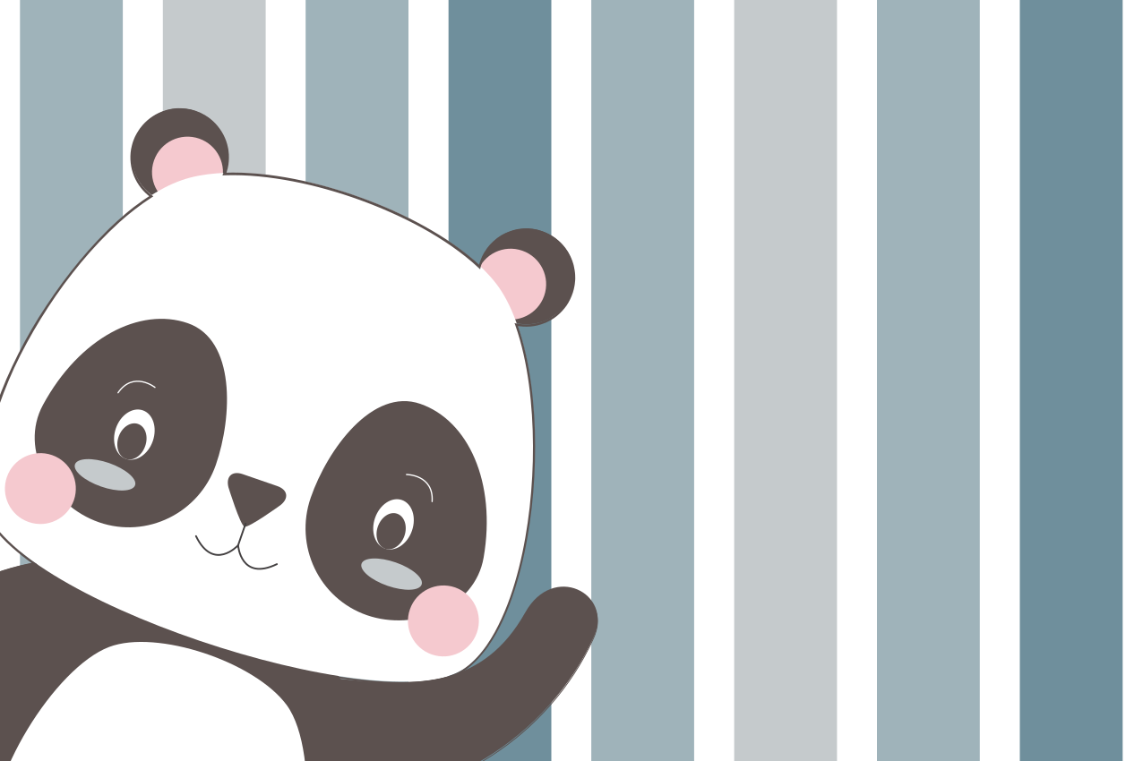 Vaikiški stalo padėkliukai panda personažo dizainas - „Tenstickers“