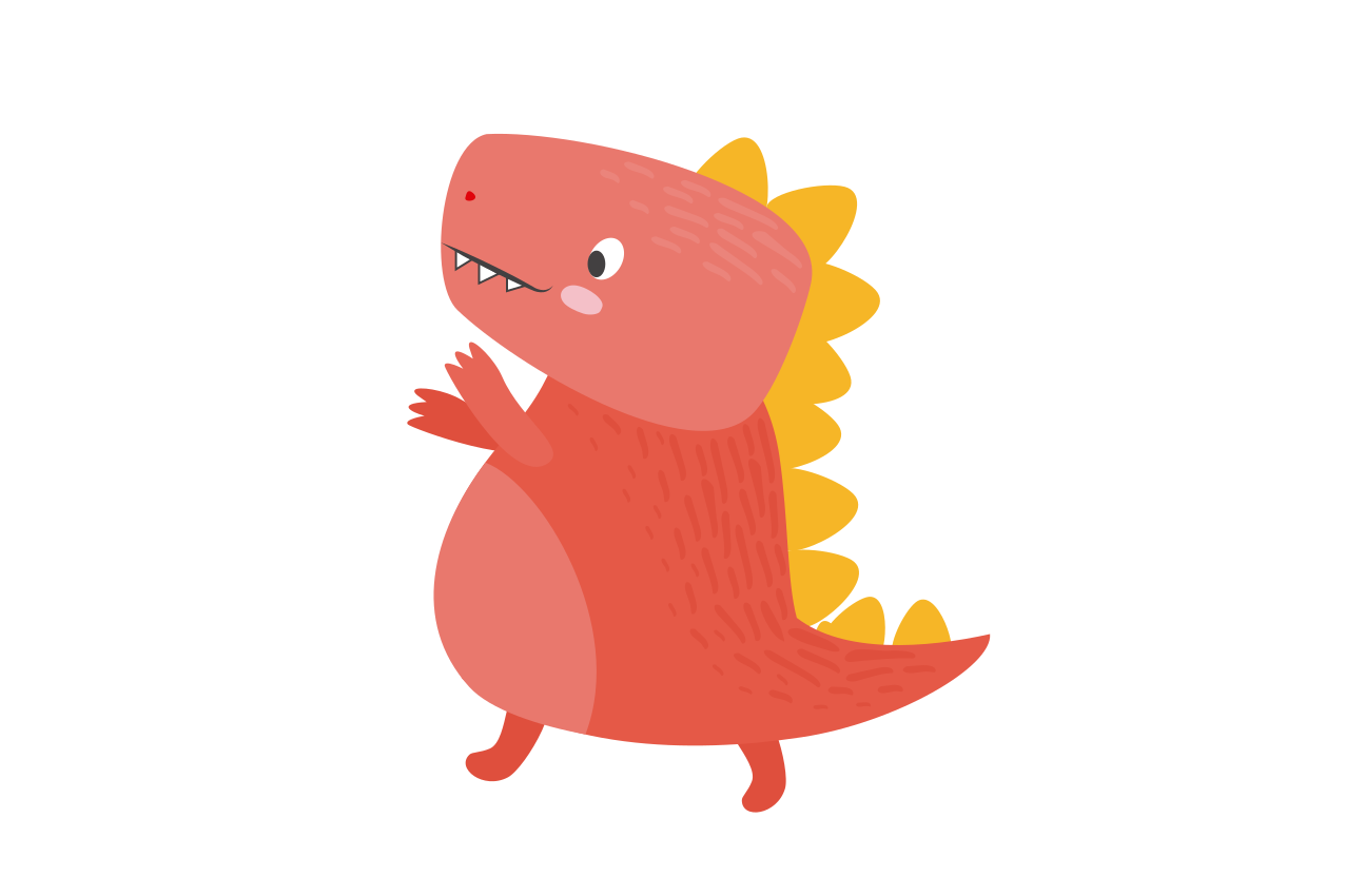 Vaikiški stalo padėkliukai su mielu dinozauru - „Tenstickers“