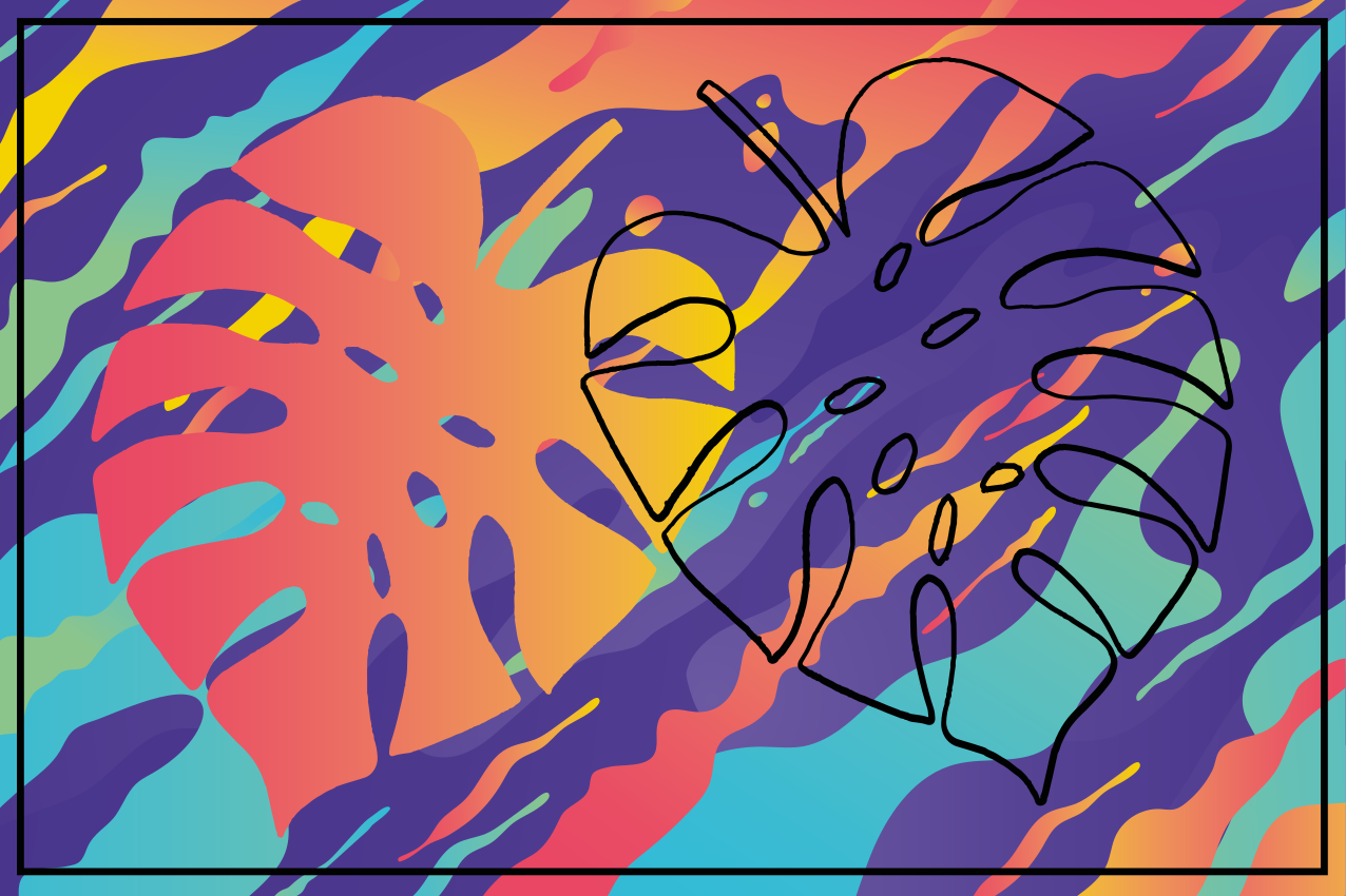 Originalūs stalo padėkliukai spalvingu lapų raštu - „Tenstickers“