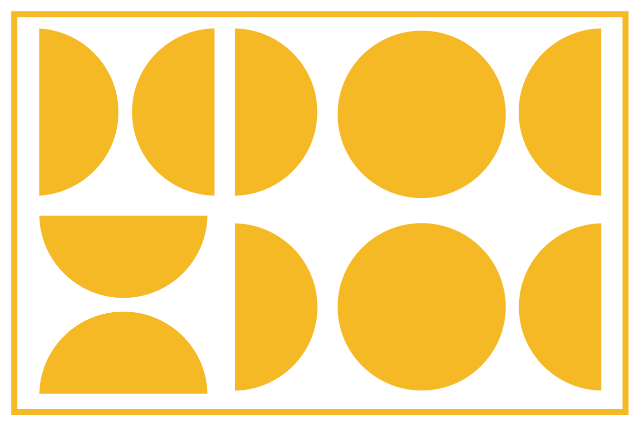 Modernūs stalo padėkliukai geometrinėmis geltonomis formomis - „Tenstickers“