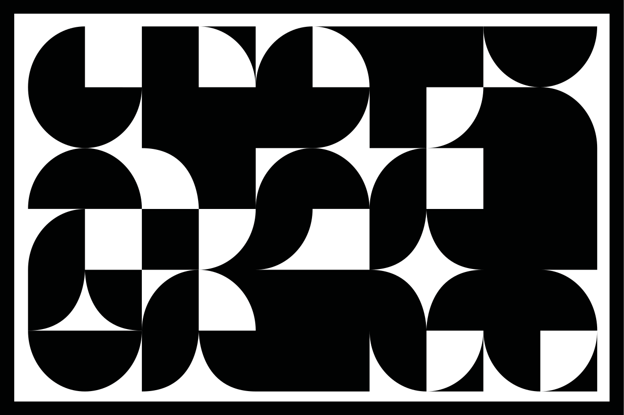 Modernūs stalo padėkliukai geometriniu juodu motyvu - „Tenstickers“