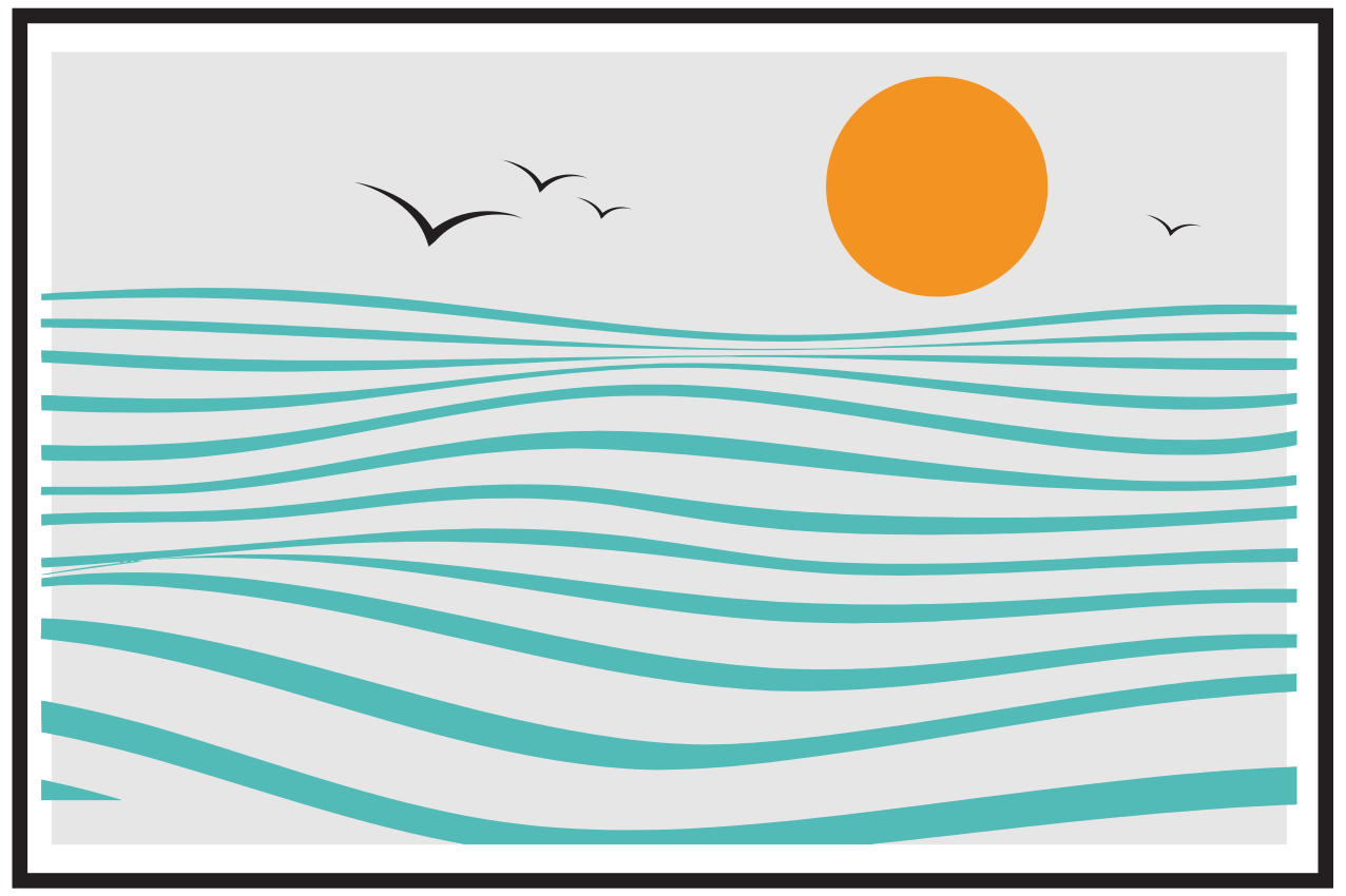 Modernūs stalo padėkliukai stilingo bangų dizaino - „Tenstickers“